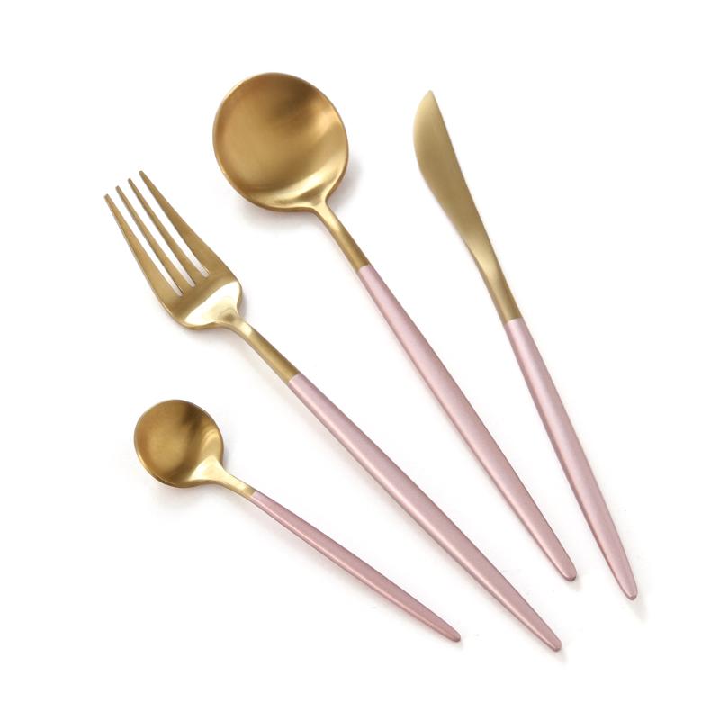 Art Deco Moon Cutlery Pink & Gold